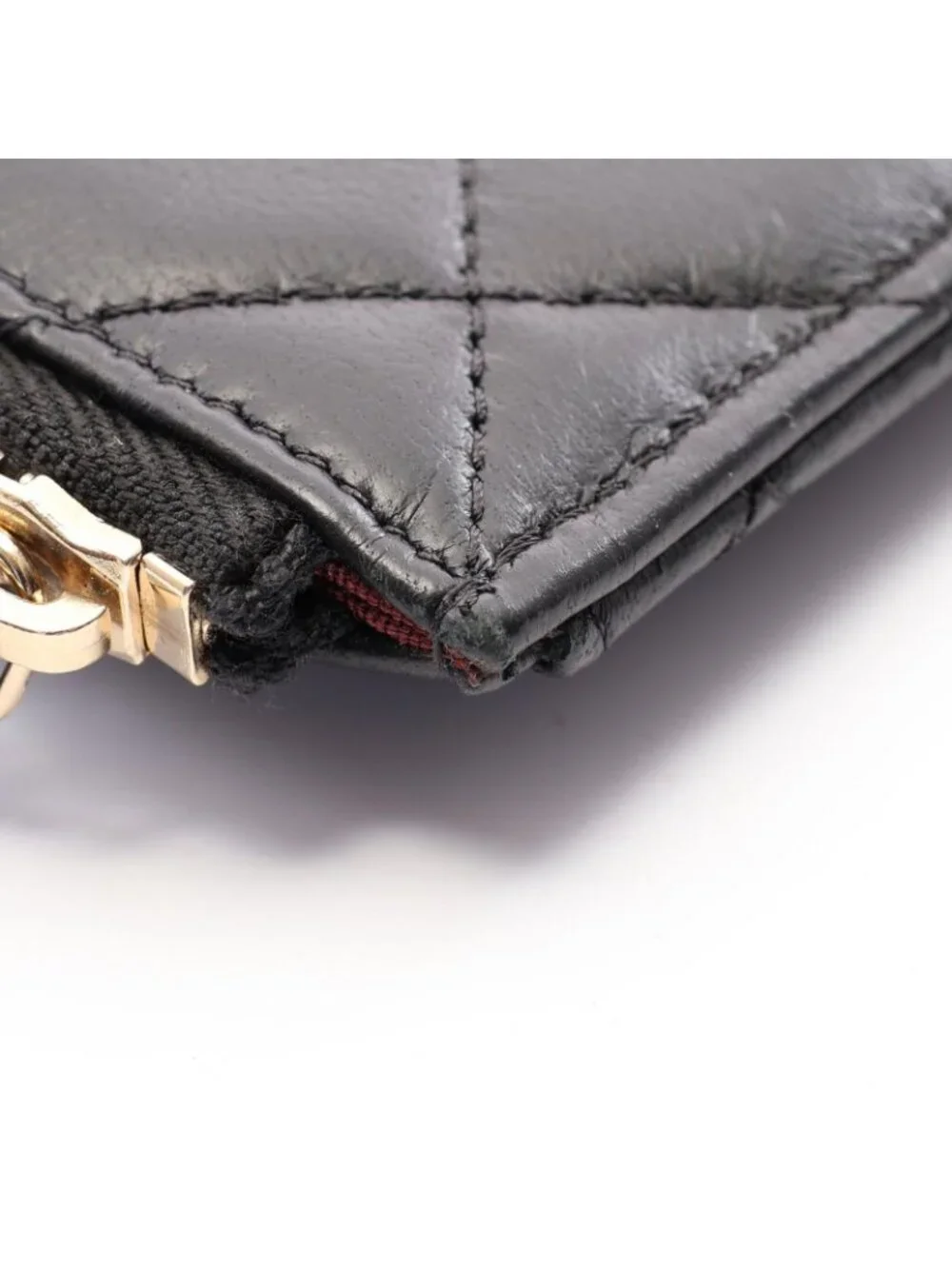 Chanel Pouch Quilted Black Lambskin Slim Wallet